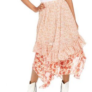 Free People Zuma Floral Tiered Skirt NWT
